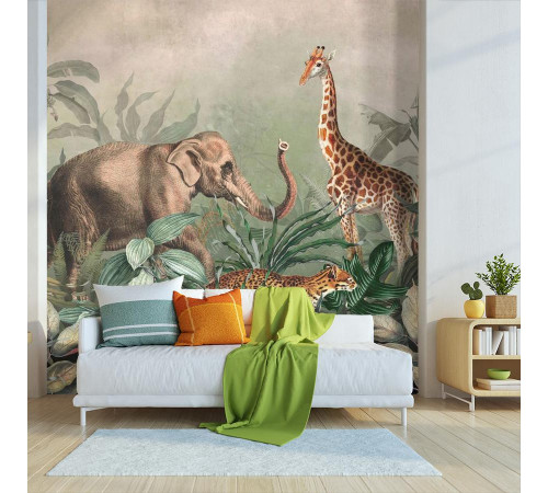 Фотообои Жираф и слоник