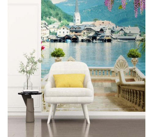 Фотообои Арка в цветах с видом на море