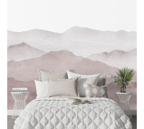 Фотообои Розовые холмы в тумане